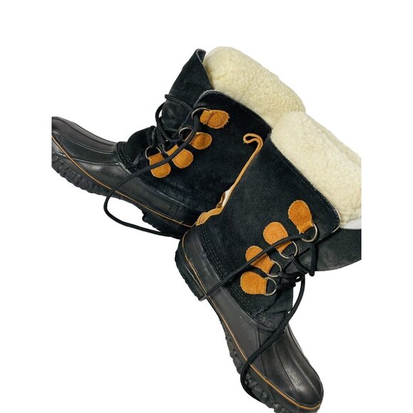 LaCrosse Insulated Snow Boots Black Suede Fiberglass Shank USA Women's Size 8 - Picture 12 of 12